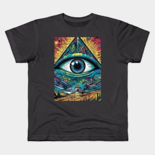 All Seeing Eye The Psychedelic Reality of Our Time Kids T-Shirt